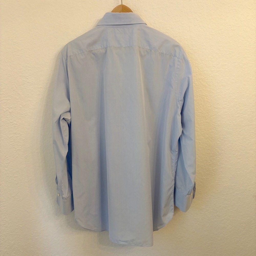 Finamore 1925 Napoli Dress Shirt Mens 18/45 Button Up Italy Cotton Light Blue - Picture 5 of 16